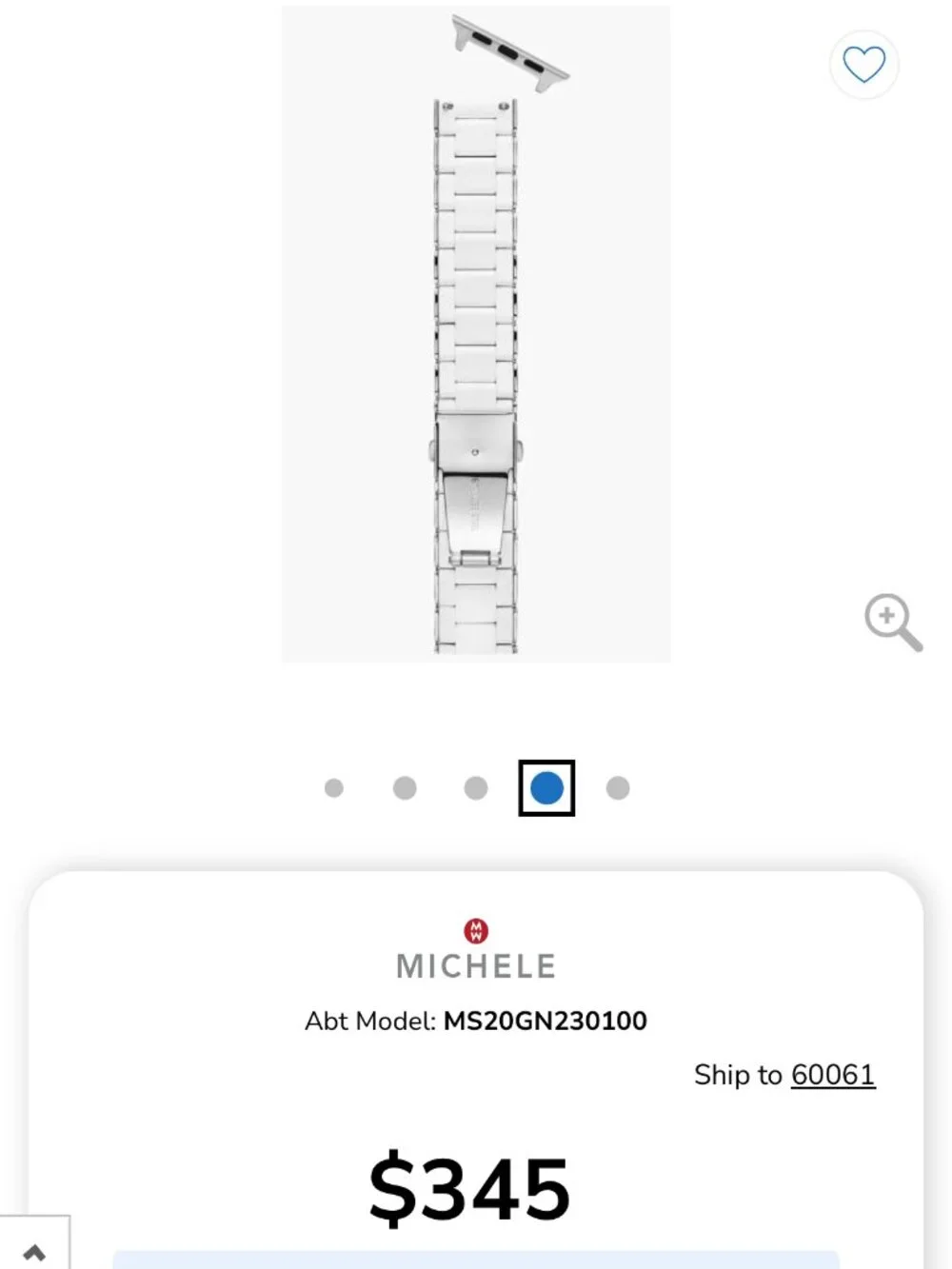 MICHELE Silicone-Wrapped Braclet Apple Watch bands – BRAND NEW. WHITE BAND - Picture 3 of 7